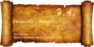 Hosszú Anett névjegykártya