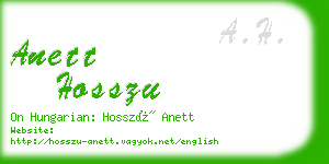 anett hosszu business card